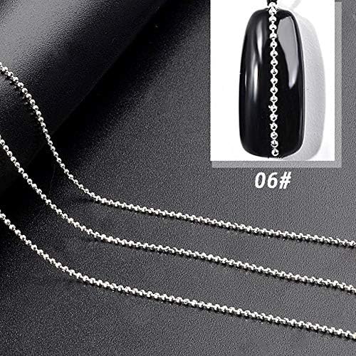 JaneDream 3D Gold Silver Metal Nail Art Chains Decorations Charm Jewelry Making Makeup Manicure DIY Tools 06#