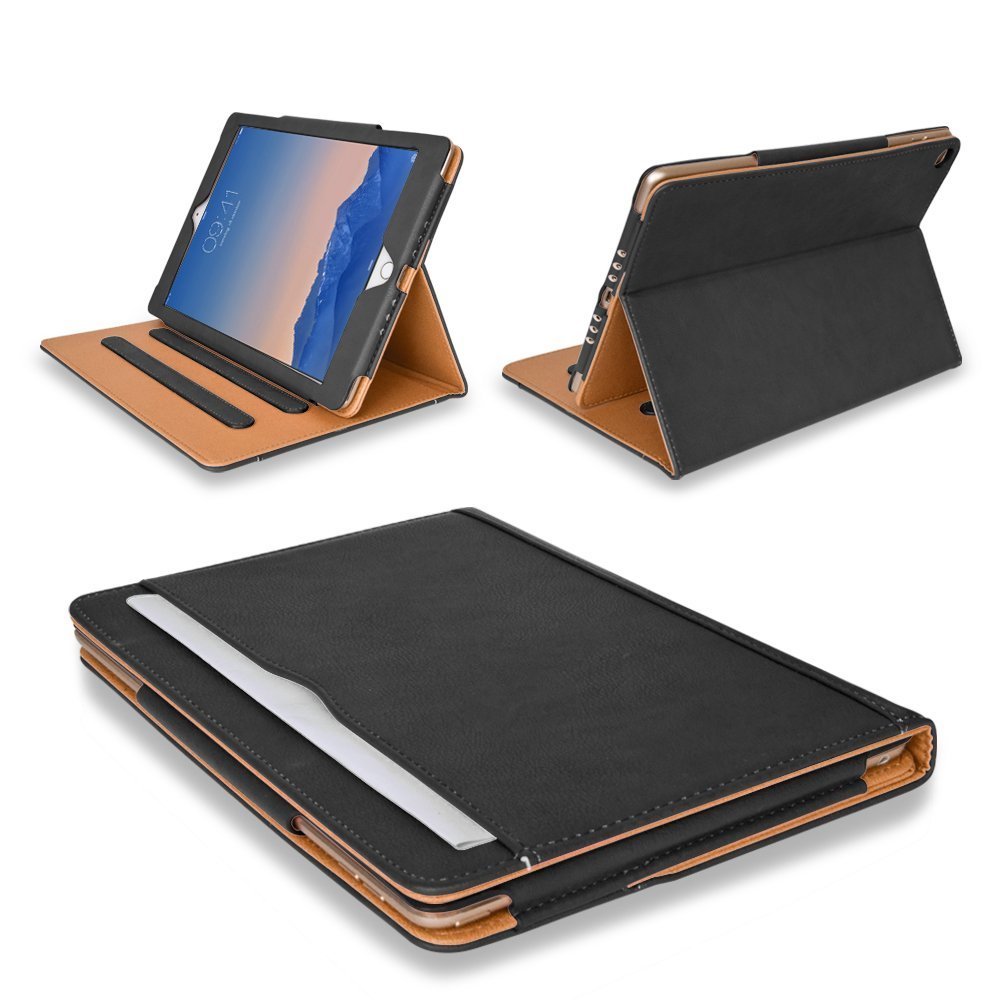 MOFRED® Black & Tan Apple iPad Air 2 (Launched 2014) Leather CaseVoted 1 Best iPad Case by