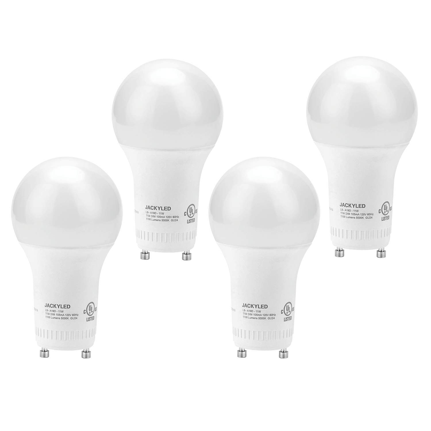 Dimmable Gu24 Base A19 LED Light Bulbs JACKYLED ULListed Energy Star