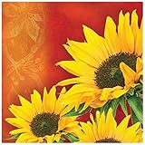 Creative Converting 666963 16 Count Lunch Napkins, Sunflower Style, Orange/Yellow/Green