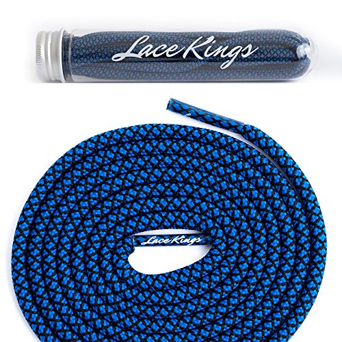 Lace Kings Round Shoelaces (Blue/Black - 49in)