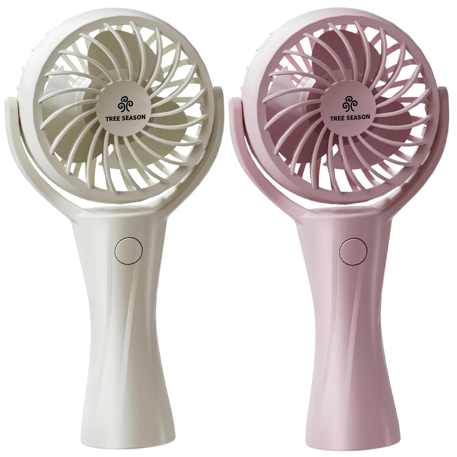 Photo 1 of TREE SEASON 2-Pack Portable Handheld Fan,USB Rechargeable Personal Fan,Handheld Mini Fan, 360° Rotation - Strong Wind, Ultra-Low Noise - Perfect for Travel, Indoor & Outdoor Use,(White+pink)