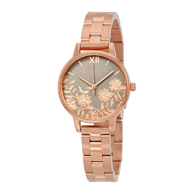 Olivia Burton Gray Artificial Leather Dress Watch