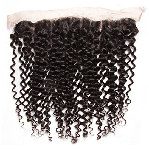 Ali Julia Hair Brazilian Curly Hair 3 Bundles with 13x4 Frontal Lace Clsoure Virgin 100% 7A Unprocessed Human Hair Extensions Natural Color (10 12 14+10 inch)