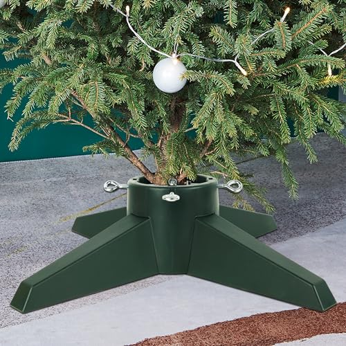 Photo 1 of Blissun Christmas Tree Stand, Xmas Tree Base Stand, Christmas Tree Holder for Real Trees, Fits up to 8FT Real and Artificial Trees, Green