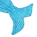 Mermaid Tail Blanket Crochet Mermaid Blanket for Adult and Kids, All Seasons Sleeping Blankets, Warm Soft Living Room Sleeping Bag,Birthday (Adult, Blue#)