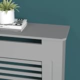 FATIVO Radiator Cover 92cm Height Grey MDF Wooden Cabinet view 5