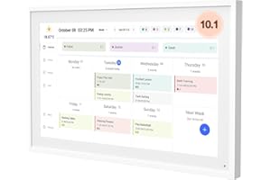 DASFIWO 10.1 Inch Digital Calendar Planner & Smart Chore Chart, Full HD Interactive Touchscreen Display for Family Schedules - Include Desk Stand