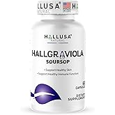 Hallusa Natural Graviola Soursop 800mg | Graviola Leaf Capsules | Antioxidant & Digestive Support | Promotes Relaxation, Cellular Wellness & Inner Balance | Non-GMO, Gluten-Free | 60 Capsules