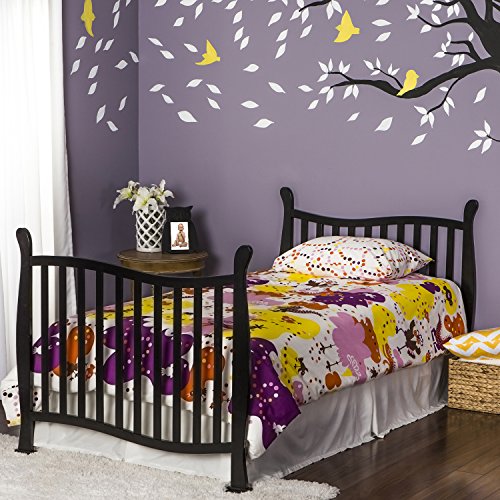 Dream On Me Violet 4 in 1 Convertible Mini Crib, Black