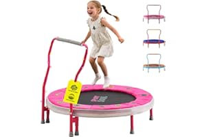 SPORTSOUL Mini Trampoline for Kids 3-6 with Super Safe Foam Handle Bar, 3ft Toddler Trampoline Indoor with No-Gap Cover for Indoor and Outdoor