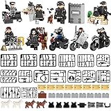 Minifigures 9pcs SWAT Team with Military Weapons Accessories Policeman Soldier Minifigures Toys Building Blocks Interchangeable Hats Minifigures Playset Building Block Toys 100% Compatible