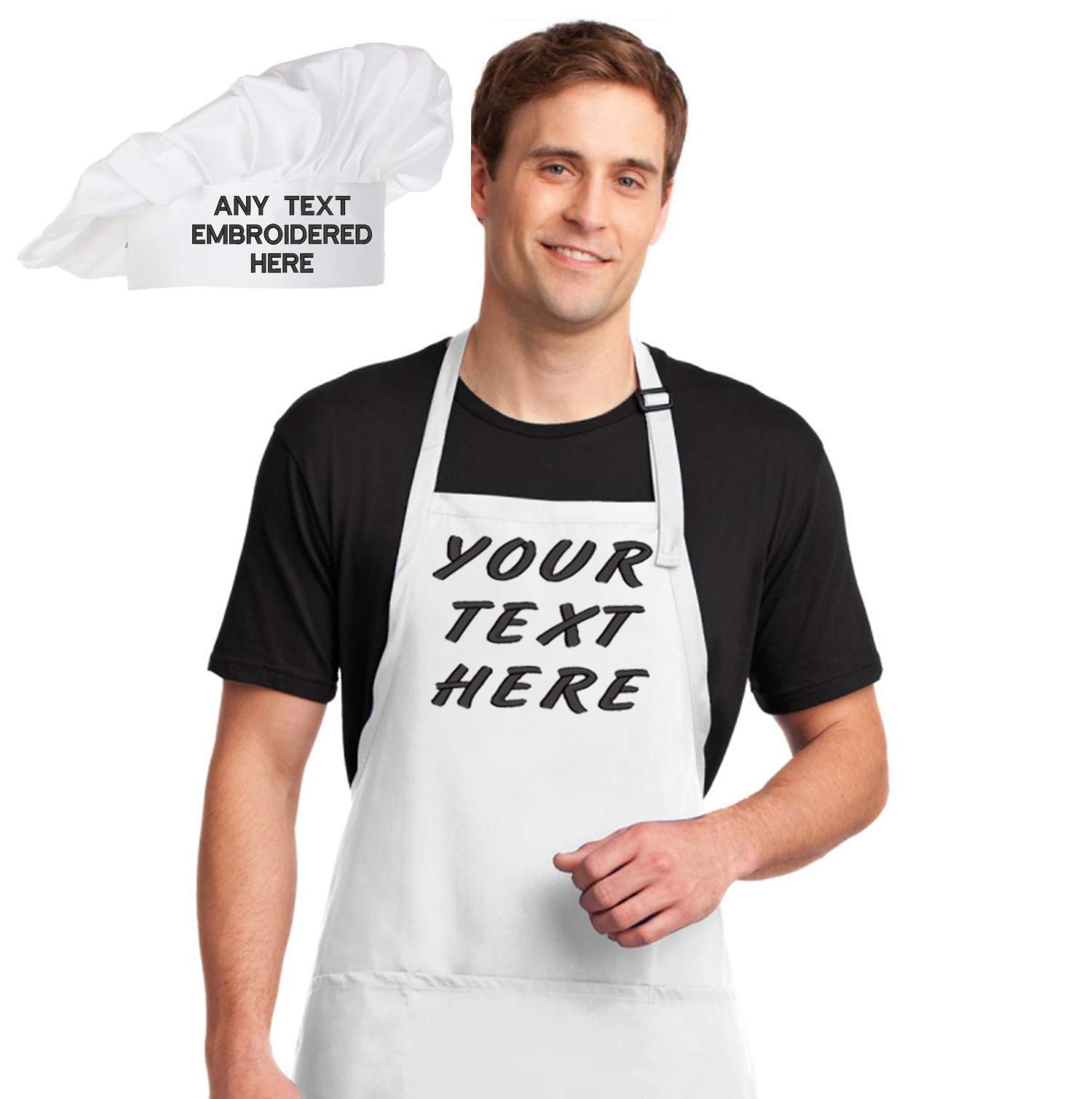 personalized chef hat and apron set