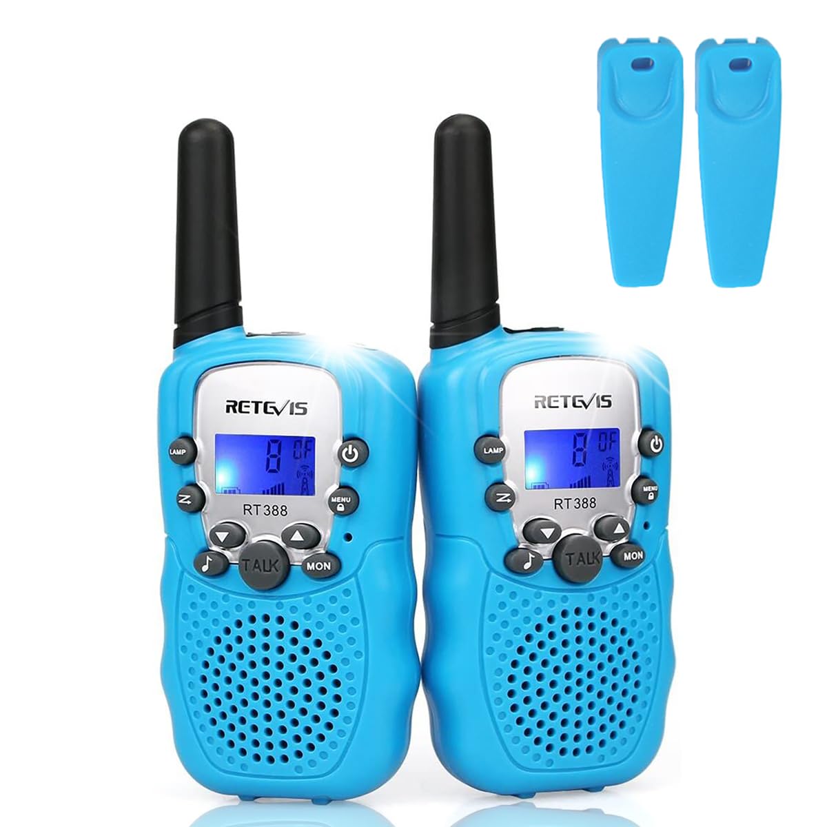 Retevis RT388 Walkie Talkies for Kids,Toys for 3-12 Years Old Boys Girls, Gifts with Flashlight, Kids Walkie Talkies for Camping, Outdoor, Family Games, Garden (1 Pair, Sky Blue) — image 1