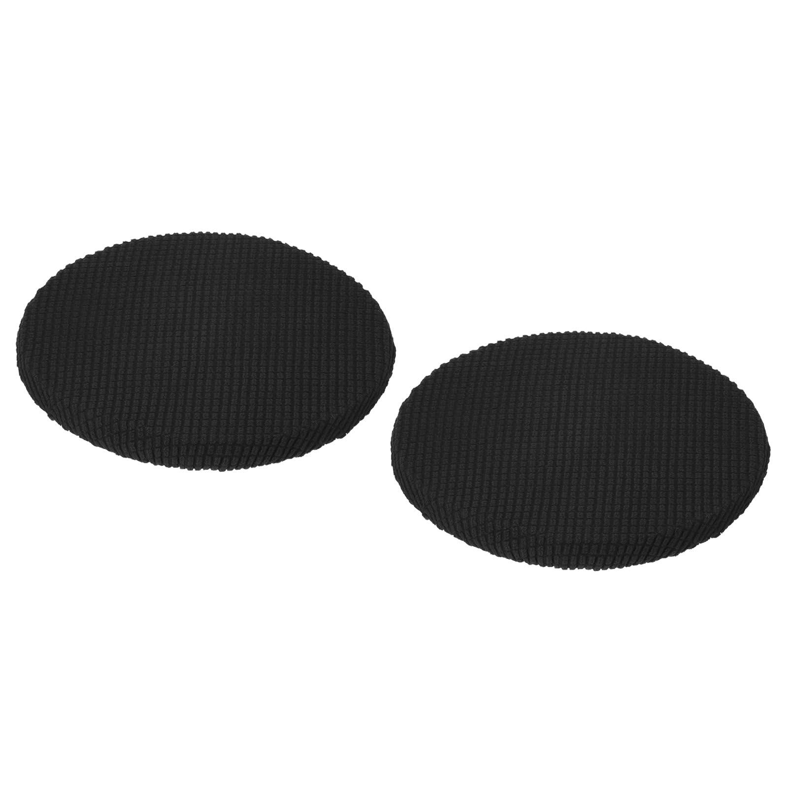 Uxcell Round Bar Stool Covers 2 Pack, Round Chair Covers with Elastic Bands Dia.11-14", Round Seat Cushions for Chairs Stool Slipcovers - Black