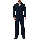 Arankhiger Men's Halloween Long Sleeve Zipper Jumpsuit Mechanic Work Costume Solid Color Coveralls