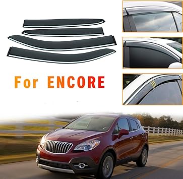 Amazon Com For Buick Encore 2013 2018 Car Window Visors Rain Guard Vent Visor Side Wind Deflector Smoke Vent Shade Accessories Tape On Mount 4pcs Automotive