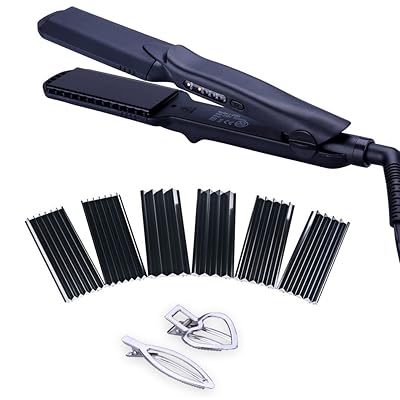 4 in 1 Hair Straightener Iron Set with Interchangeable Plates Tourmaline Ceramic Hair Crimper Wavy Iron Hair Styling Tool Set