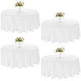 JALANCY 4 Pack 120 Inch White Polyester Round Table