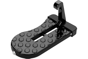 LSKASELUE Car Latch Door Step, Foldable Car Door Step Hook Foot Peg with Glass Breaker Safety Hammer, Aluminum Alloy Doorstep