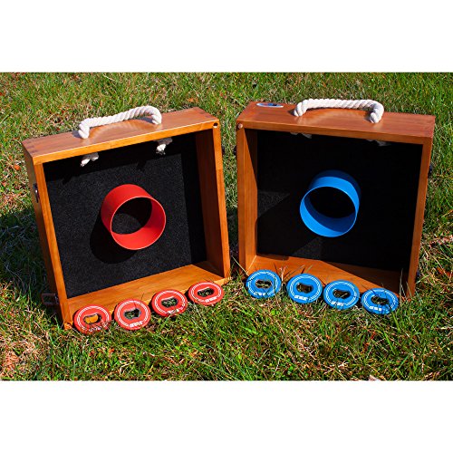 GSE Games & Sports Premium Quality Outdoor Solid Wood Washer Toss Game Set For Backyard, Lawn and Beach