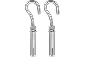 MECCANIXITY Concrete Wall Hook M6x90mm, Expansion Shoulder Eye Bolts Open Cup Hook 304 Stainless Steel for Indoor Outdoor Cei