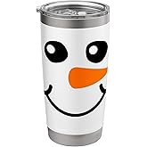 Funny Christmas Snowman Smiling At The Holidays Of Christmas Stainless Steel Insulated Tumbler