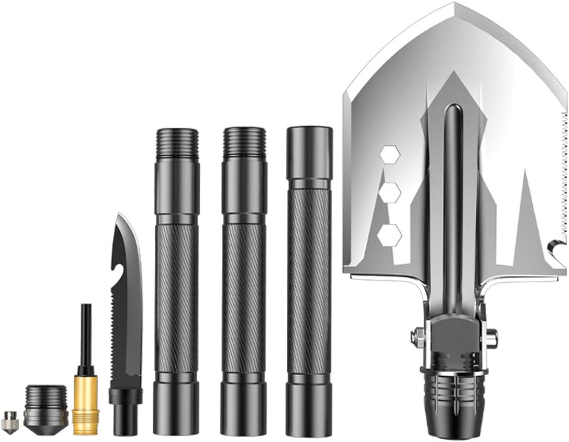 Llamatec Military Folding Shovel Portable Survival Multitool Tactical Entrenching Tool Compact Backpacking for Hunting, Camping, Hiking, Fishing, Gardening, Car Emergency