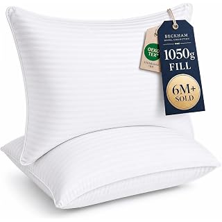 Beckham Hotel Collection Bed Pillows Queen Size Set of 2 | Down Alternative Pillow for Back, Stomach or Side Sleepers, Washab