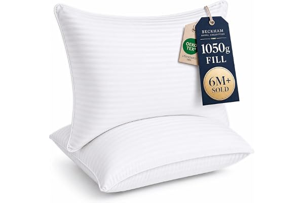 Beckham Hotel Collection Bed Pillows Standard/Queen Size Set of 2 - Original Soft Down Alternative Pillow for Sleeping - Soft Support for Back, Stomach or Side Sleepers