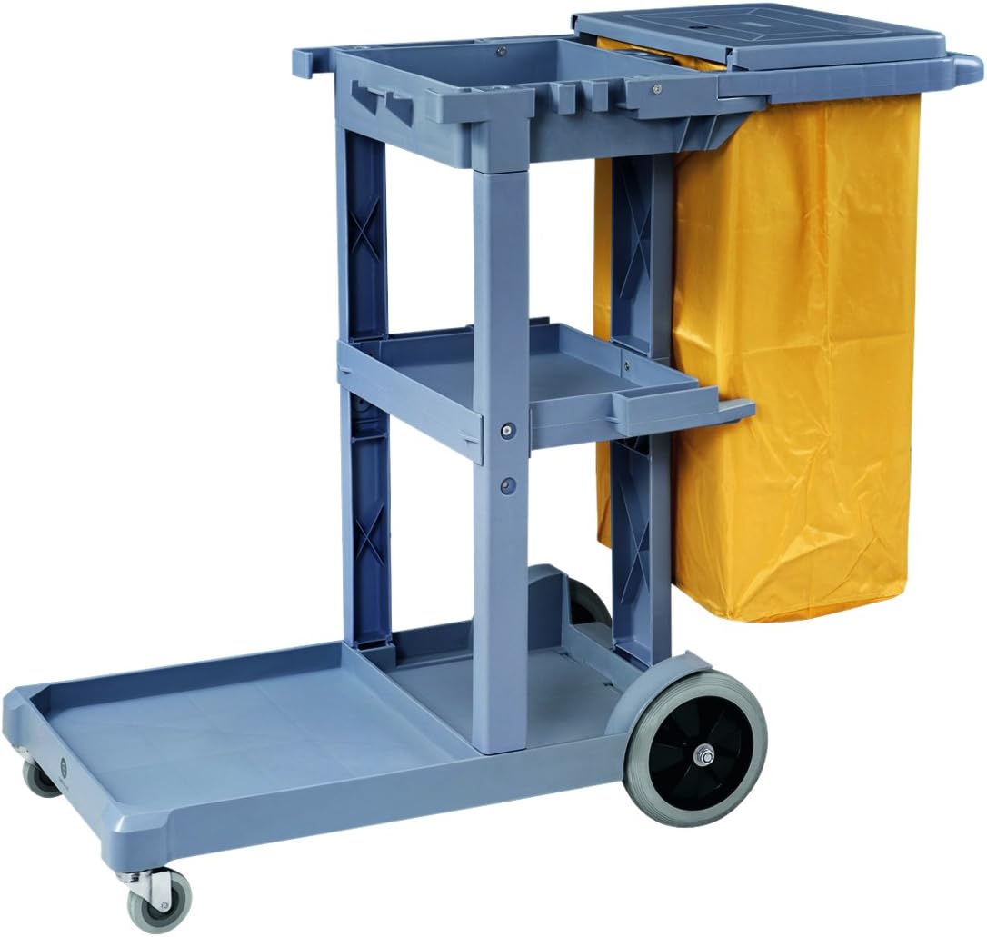 WAS Double Bucket Cleaning Trolley with Mop Wringer 17 L Set of 2 4460002