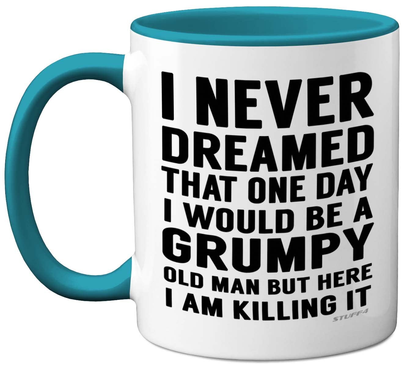 Stuff4 Grumpy Old Man Mug, Grandad Gifts, Dad, Father’s Day or Christmas Novelty Mug, Funny Gifts, Perfect Birthday Present, Funny for Men, 11oz Light Blue Ceramic Dishwasher Safe