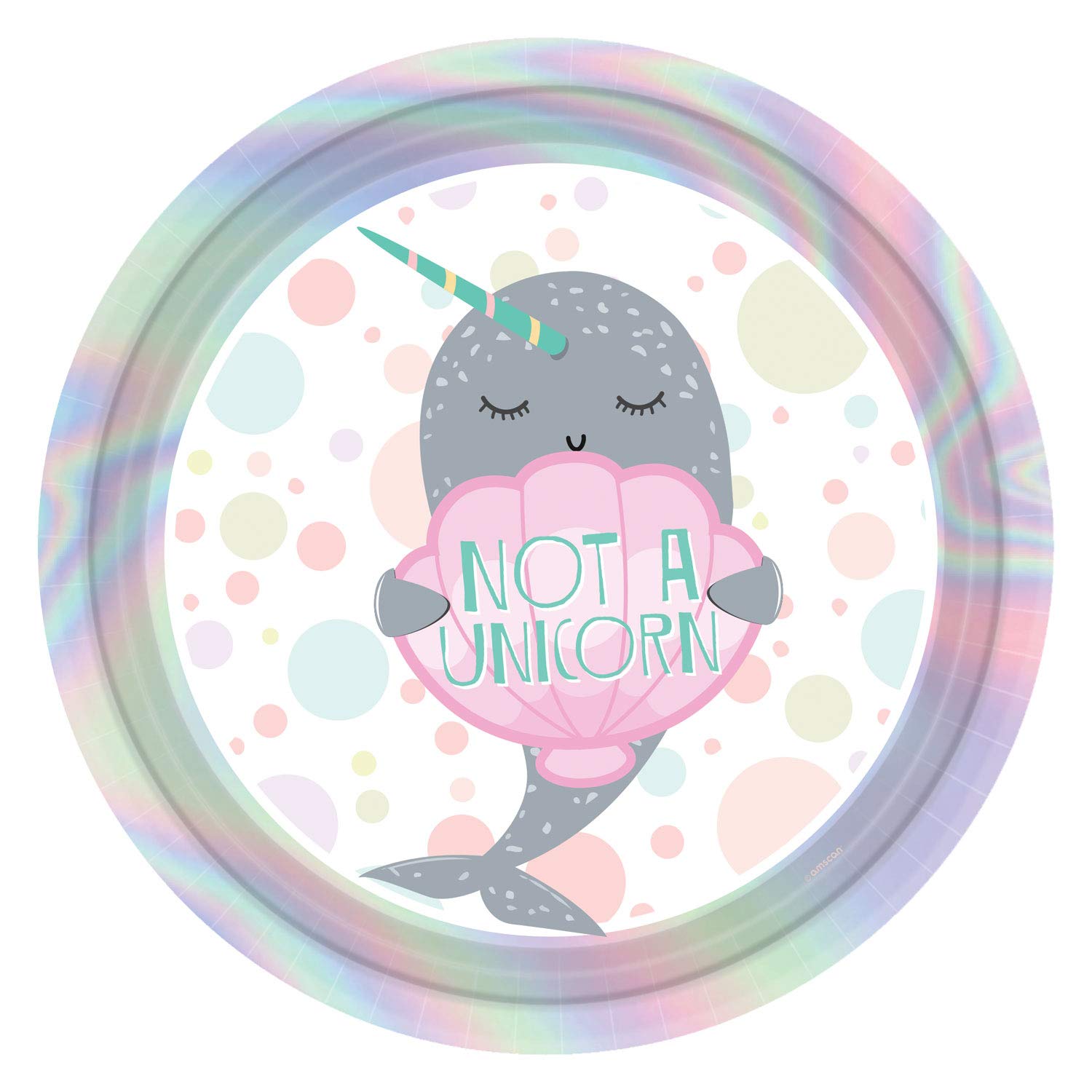 (PKT) Narwhal Paper Plates 23cm (8 pk)