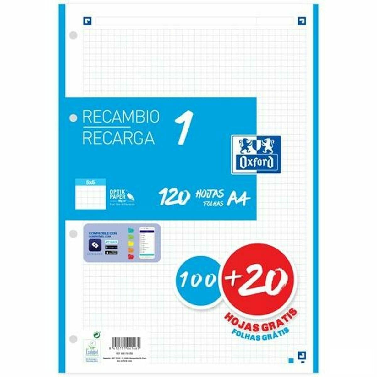 Oxford Grid Sheets Classic Blue A4 120 Sheets Refill (13 Units)