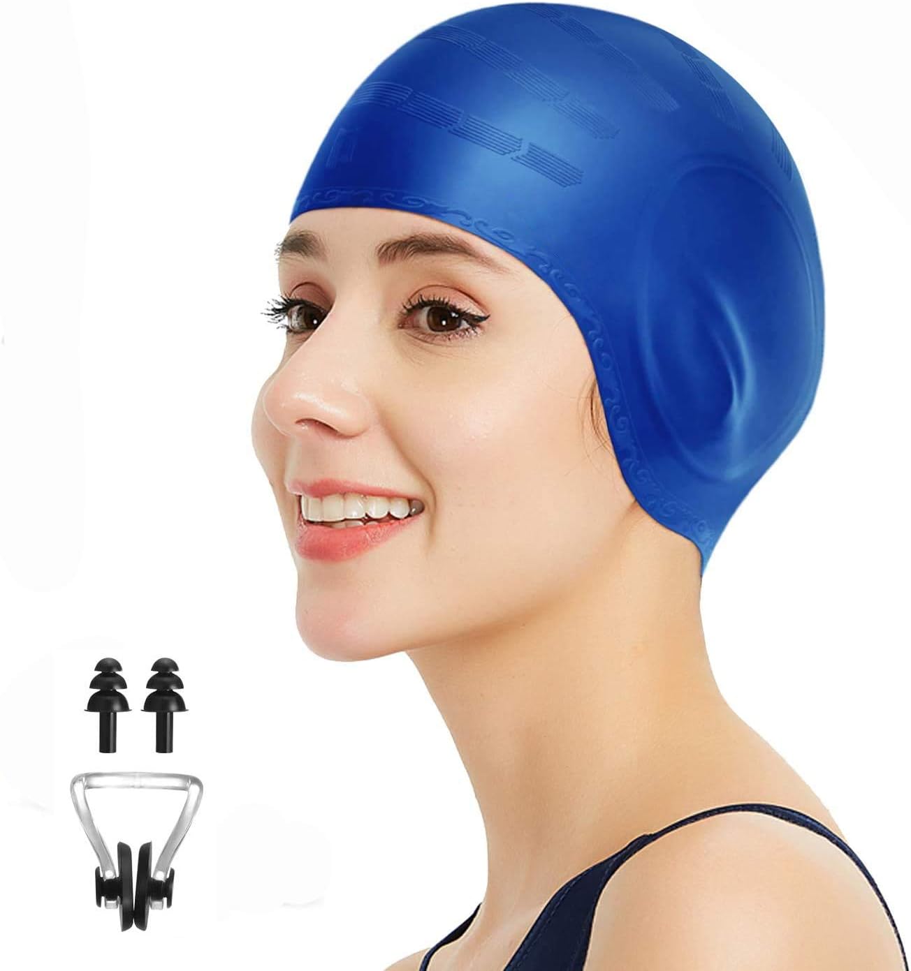 TOPLUS Swim Cap Women Silicone Swimming Caps for Women Swim Caps for