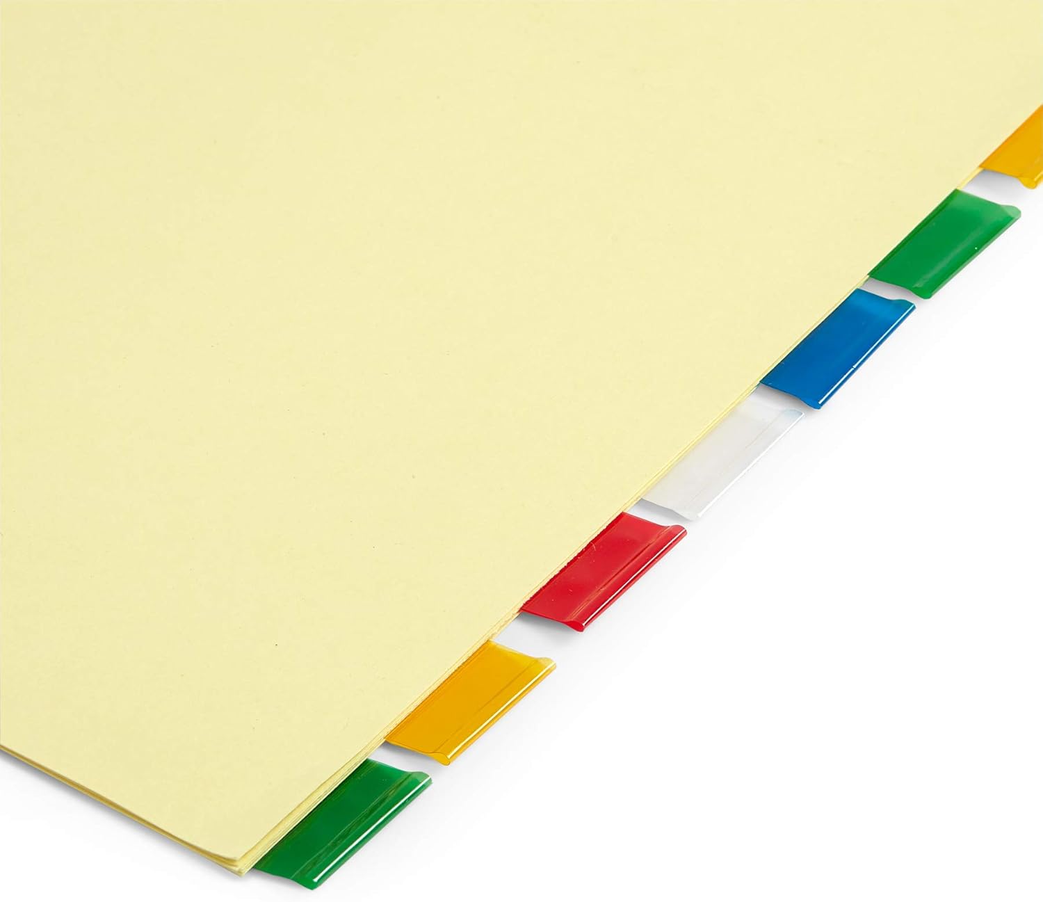 Blue Summit Supplies 8-Tab Binder Dividers, Manila Paper with Insertable Colored Plastic Tabs, Reinforced 3 Ring Dividers with Perforated Paper Tab Inserts, 6 Sets : Office Products