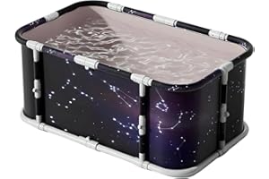 GENDLTHIJ Portable Foldable Ice Bath Tub, Large Portable Soaking Bath Tub for Home Outdoors Gyms (Starry Sky)