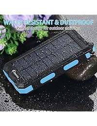 F.DORLA Cargador Solar 20000mAh Banco de Alimentación, Cargador Portátil Cargador Solar Teléfono Cargador Dual USB 2 Linterna Externa Batería Pack Alimentado Carga Emergencia Camping iPad iPhone Smartphone