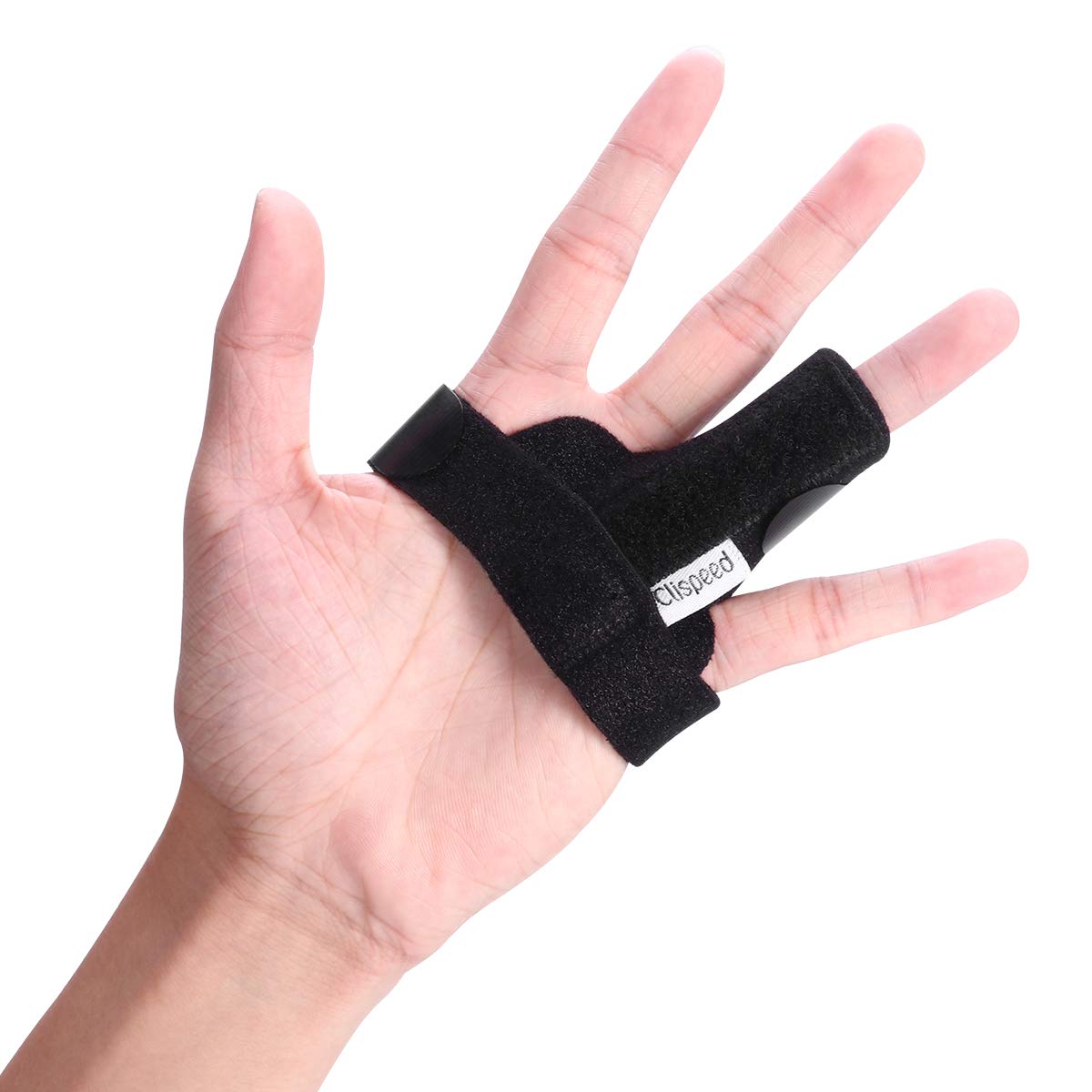 CLISPEED Finger Splint,Splint for Trigger Finger,Trigger Built-in Aluminium Support Adjustable Brace for Pain Relief (Black)