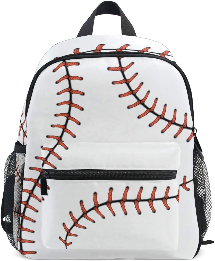 Mini Kids Backpack Daypack White Baseball Stitches Softball PreSchool