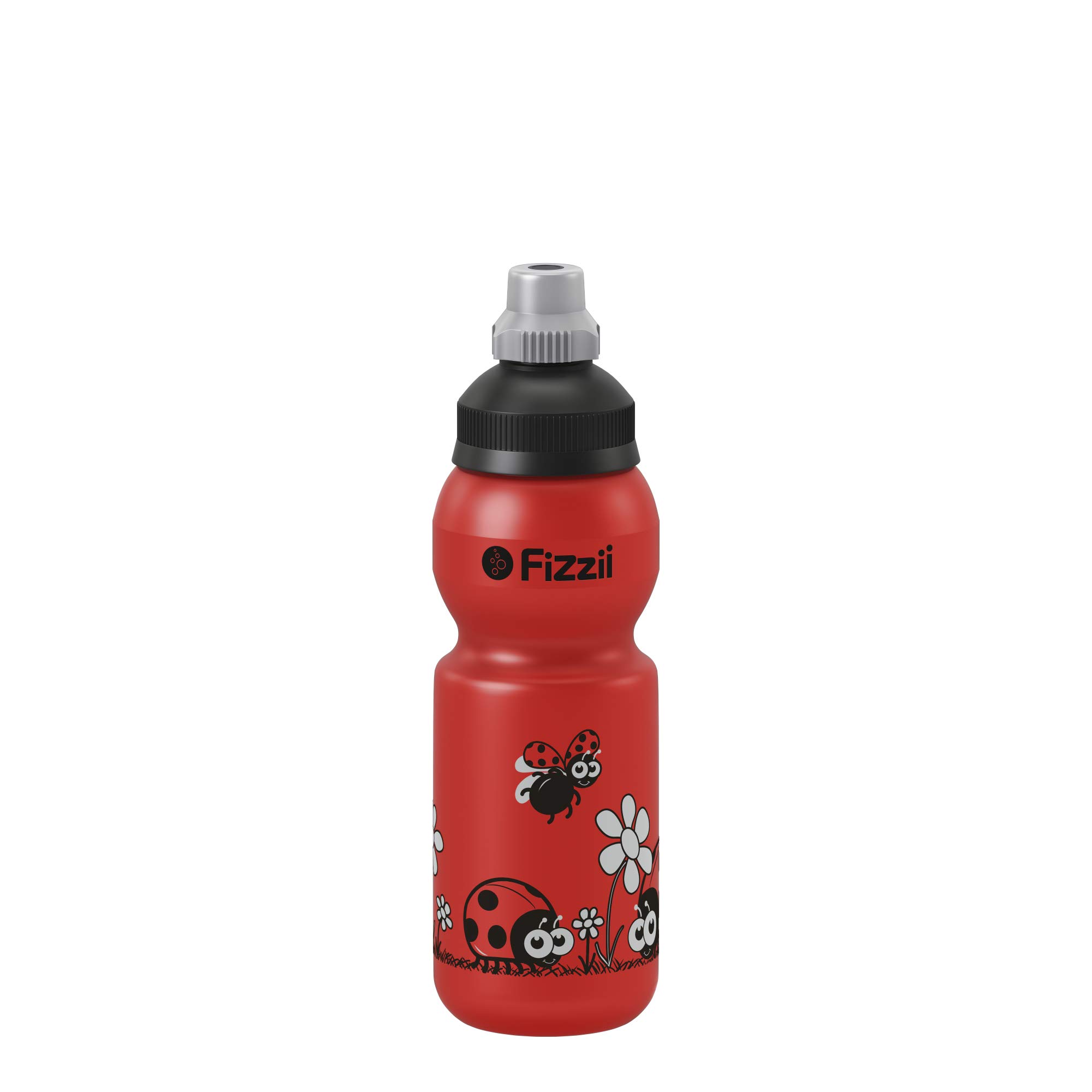 Fizzii Pop 330 Plastic Bottle Leak-proof Carbonated, Non-toxic, Dishwasher Safe, Ladybug, 330 ml