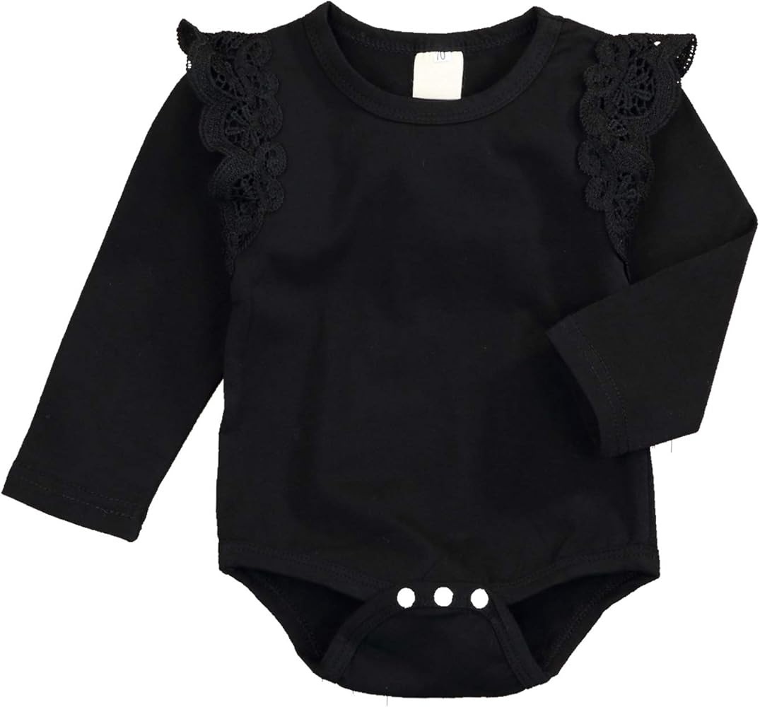 baby girl black long sleeve bodysuit
