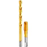 1/8-27 NPT Pipe Tap and R Drill Set,M2 HSS Hand Threading Plumbing Tap | Plumbers Mechanics DIY Thread Cutting Tools