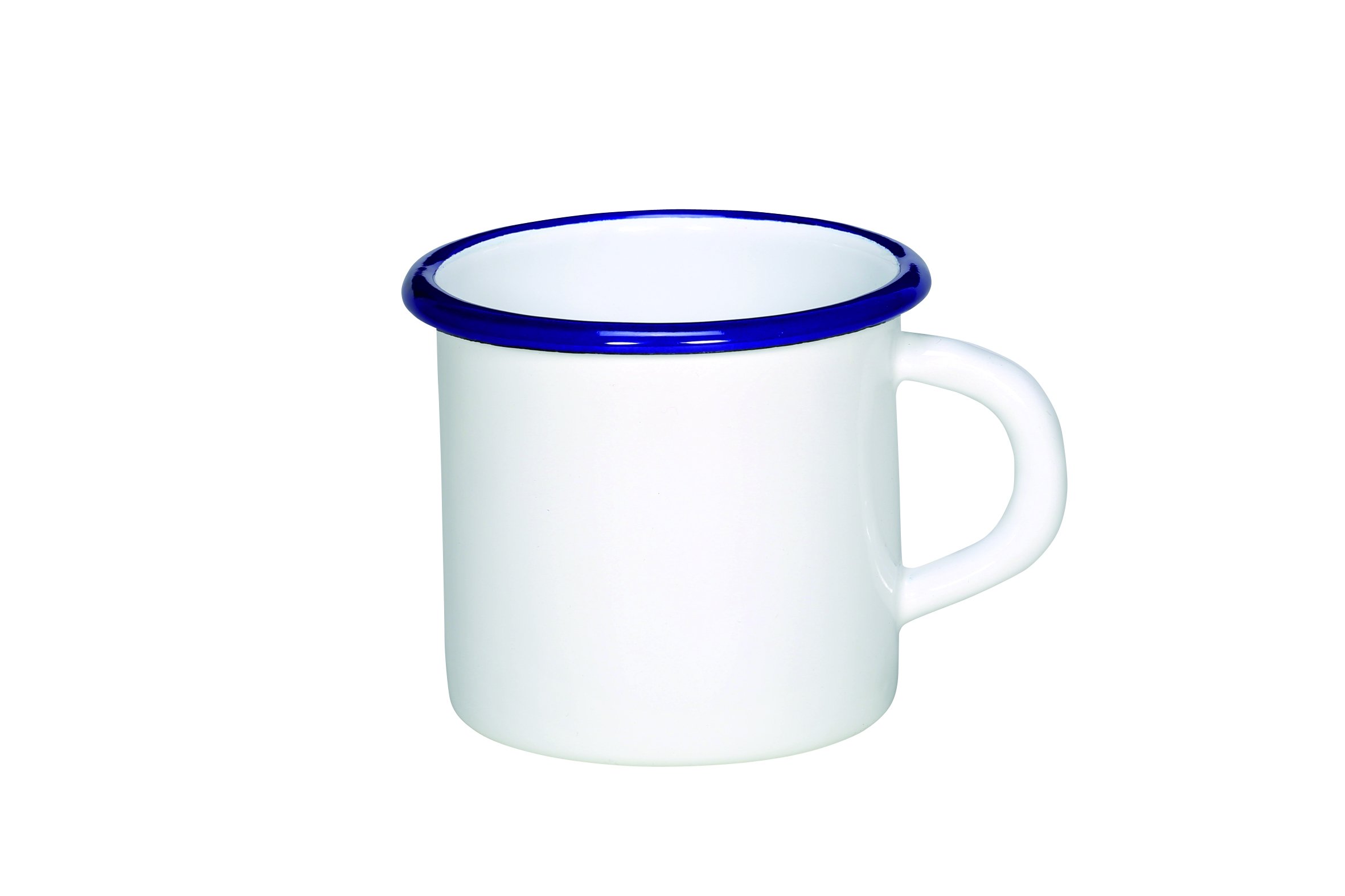 Krüger 18/B Mug – Steel, White with Blue Trim, 8 x 8 cm, 5 cm