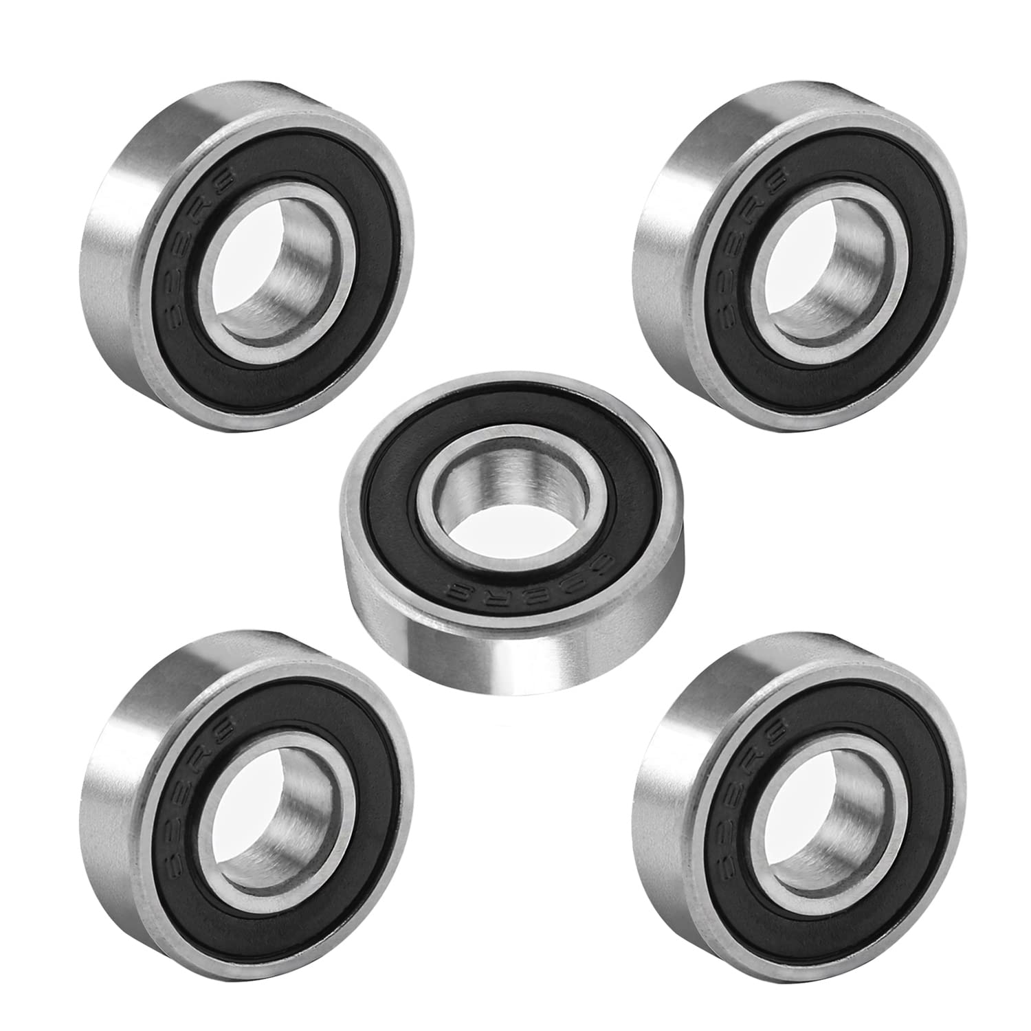 Othmro 10pcs 698-2RS Ball Bearings, Deep Groove Ball Bearing Double Shield 8mm x 19mm x 6mm, High Carbon Steel GCr15 Z1 Bearing