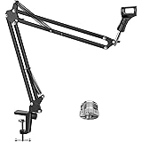 InnoGear Microphone Arm, Upgraded Mic Arm Microphone Stand Boom Suspension Stand with 3/8" to 5/8" Screw Adapter Clip for Blu