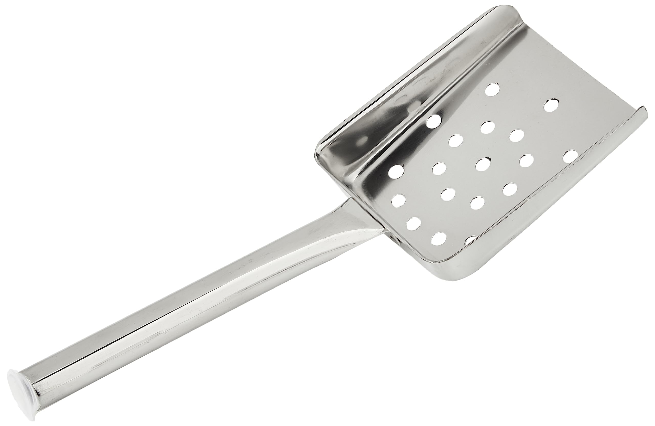 Vogue Tubular Handled Chip Scoop, Stainless Steel, Size: 25.5 cm/10(L)inch, Perforated Scoop, Hot Chip Scoop, Dishwasher Safe, French Fry Scoop, Scoop for Fast Food Catering, L674