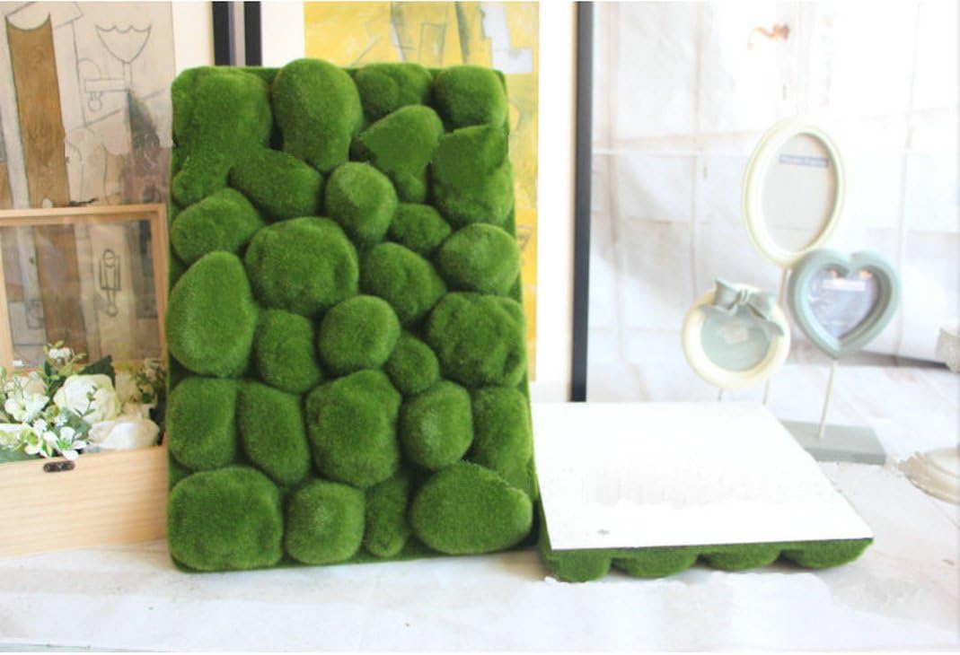Artificial Moss Panel Faux Moss Mat Fake turf Synthetic Lawn Home Garden Craft Green Decoration (12, light green 30X 50cm)