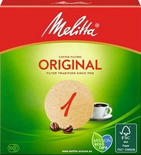 Melitta Rundfilterpapier 1, Naturbraun, 100 Stück