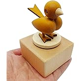 LILYXIN Cute Bird Mini Music Box Ornament, Animals Wooden Mechanical Music Box Decor, Best Gift for Friends Singing Music Ornament Gift
